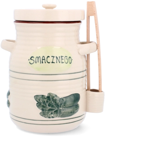 Ceramiczny pojemnik fermentacyjny 1,5 l z pokrywką i szczypcami