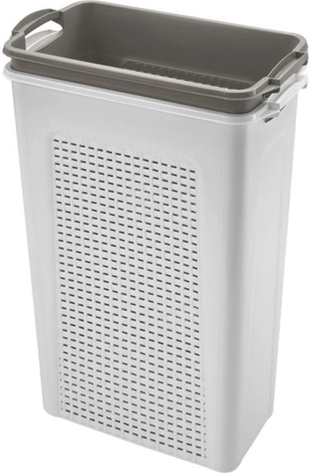 Plastowy kosz na brudną bieliznę – zestaw 2×45 l, 44 × 26 × 58 cm