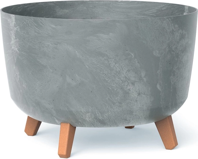 Doniczka z efektem betonu na nóżkach 33,9 cm – szara