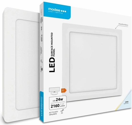 Modee LED kwadratowy panel sufitowy 24 W zimna biel 2160 lm