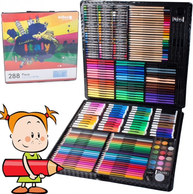 Artystyczny zestaw malarski w walizce 288 szt.