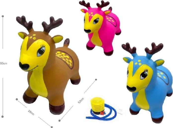 Nadmuchiwany świąteczny renifer z oświetleniem LED, brązowy