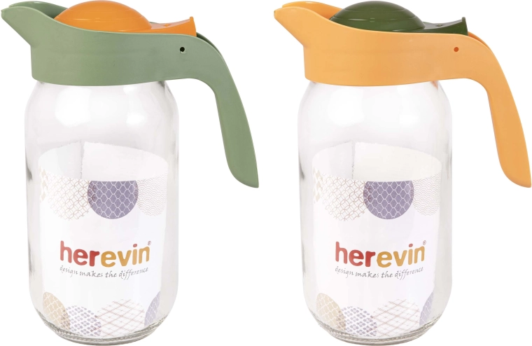 Dzbanek 1 l ze szkła z plastikową pokrywką