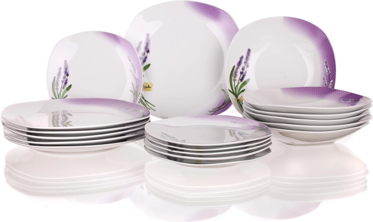 Porcelanowy zestaw obiadowy Lavender Square 18 szt.
