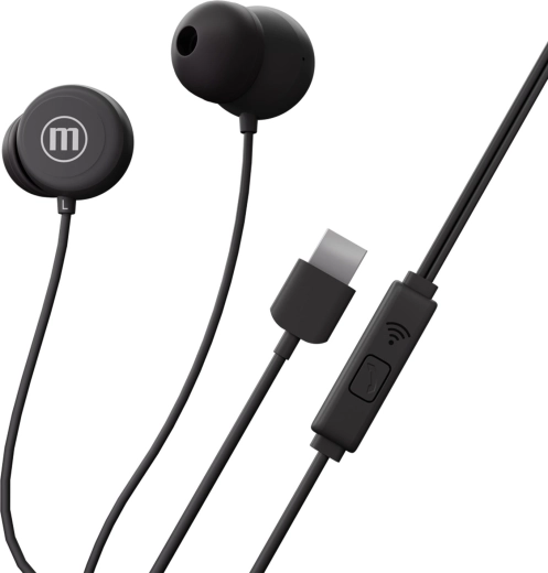 Maxell Inbax przewodowe słuchawki douszne USB-C czarne