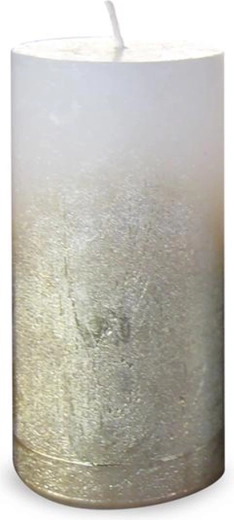 Złota świeca rustykalna 6 × 12 cm