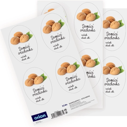 Naklejki na butelki – domowa orzechówka (12 szt.) – CZ