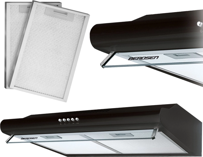 Podszafkowy okap kuchenny 60 cm BERDSEN BE-10A czarny