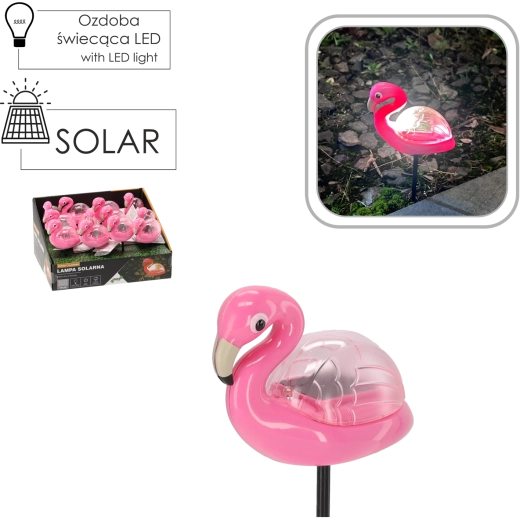 Solarny lampion ogrodowy flaming, ciepła biel, 10,5 × 5 × 17,5 cm