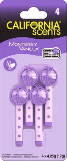 California Scents Vent Stick Monterey Vanilla – pachnące patyczki do wentylacji (4 szt.)