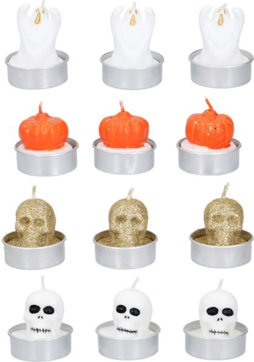 Świeczki tealight Halloween – miks zapachów, 3 szt.