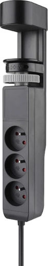 Solight przenośne gniazdo biurkowe 3× 230 V + USB-A/2× USB-C PD 20 W, 2 m, czarne
