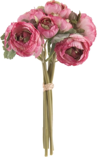 Sztuczny jaskier w pęczku, różowy, 24 cm