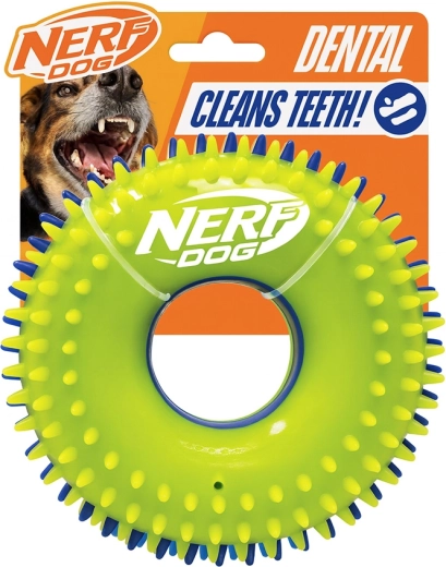 Nerf Dog piszczący ring ze spikami 15 cm