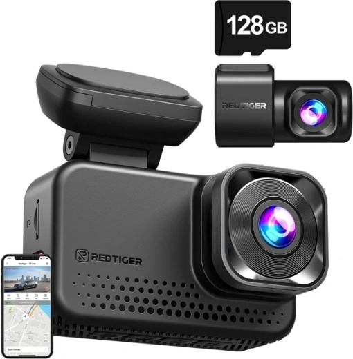 Kamera samochodowa REDTIGER VC70 4K i 2,5K z Wi-Fi i kartą 128 GB