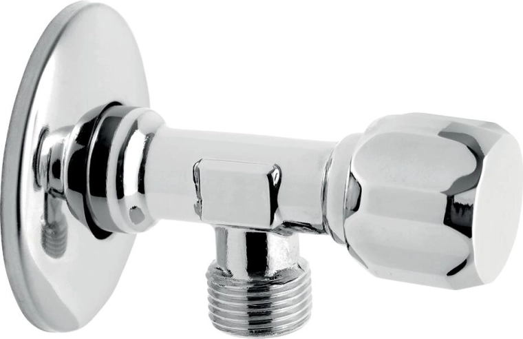 Kątowy zawór wrzecionowy z rozetą 1/2" x 3/8"