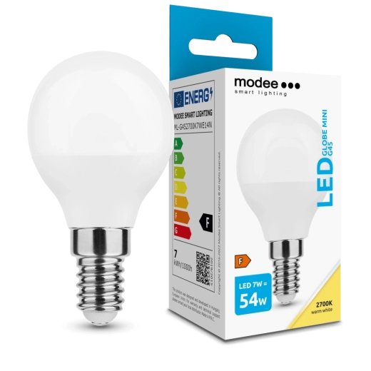 Żarówka LED Modee Globe Mini G45 E14 7 W, ciepła biel