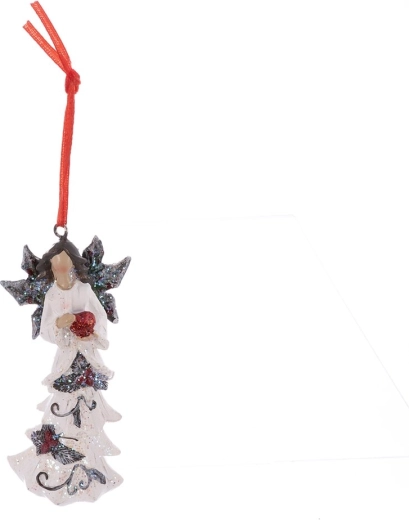 Ceramiczny anioł bożonarodzeniowy – dekoracja wisząca 11 cm