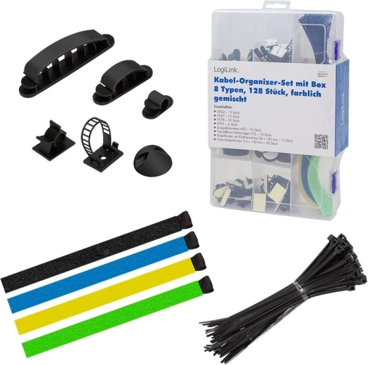 Zestaw organizerów kabli, 8‑częściowy