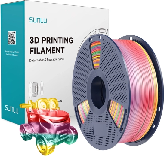 Sunlu PLA+ silk filament tęczowy 01 1,75 mm 1 kg
