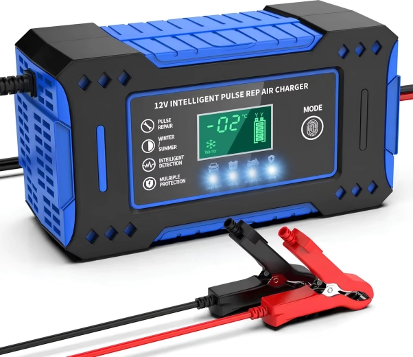 Mikroprocesorowa automatyczna ładowarka akumulatorów samochodowych NIU126 Blue 12/24 V 6 A