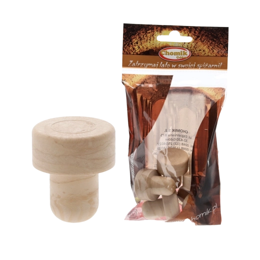 Syntetyczne zatyczki grzybkowe do butelek 17 mm, zestaw 5 szt.