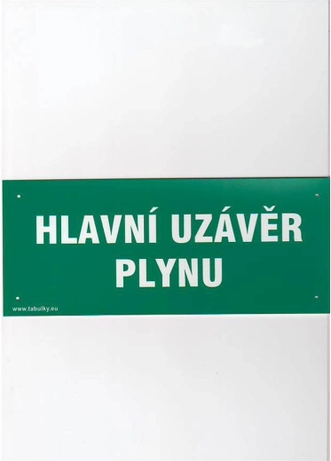 Tabliczka bezpieczeństwa Główny zawór gazu 210 × 87 mm plastik