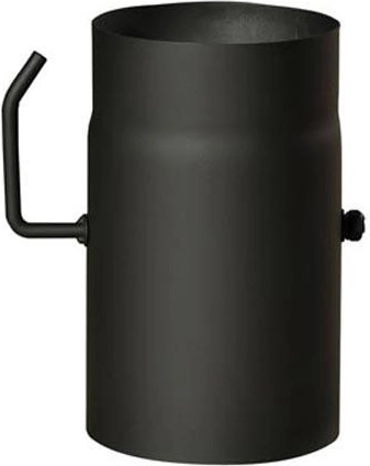Rura dymowa z przepustnicą 120 mm, długość 250 mm, stal 1,5 mm, czarna