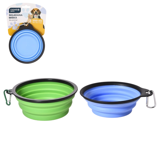 Składana silikonowa miska dla psów i kotów 350 ml