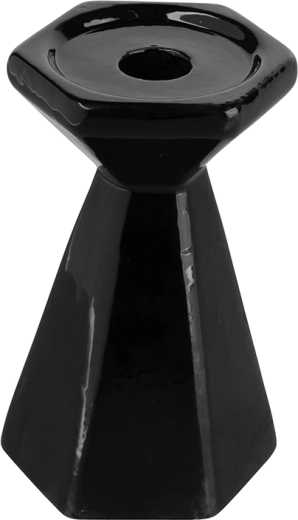 Czarny świecznik stożkowy 13 cm