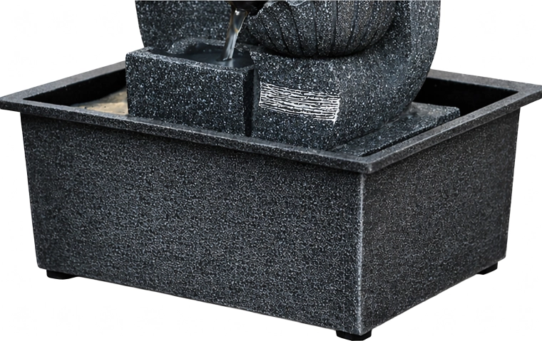 Dekoracyjna fontanna ogrodowa na stół z oświetleniem LED 30 × 15,5 × 21 cm