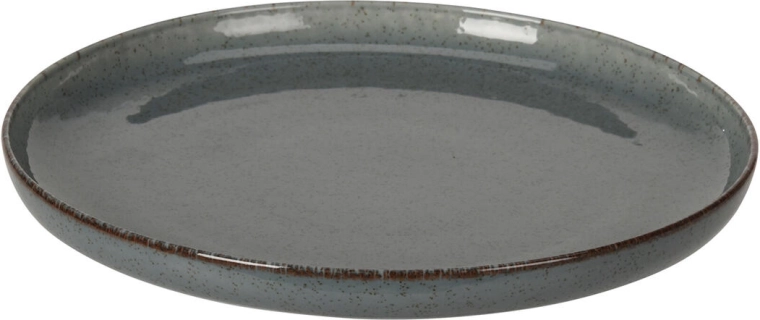 Deserowy talerz porcelanowy 19 cm z brązową obwódką