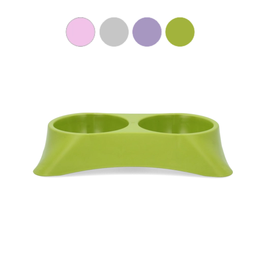 Podwójna miska dla psów i kotów 2 × 0,25 l z wytrzymałego plastiku