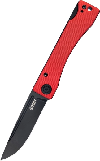 Kubey Akino nóż składany 7,7 cm Blackwash czerwone G10