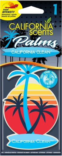 California Scents Palm California Clean zawieszka zapachowa papierowa - 1 szt.