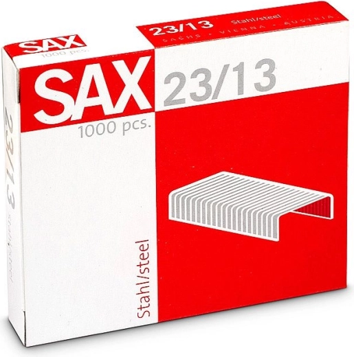 Zszywki SAX 23/13, ocynkowane, 1000 szt.