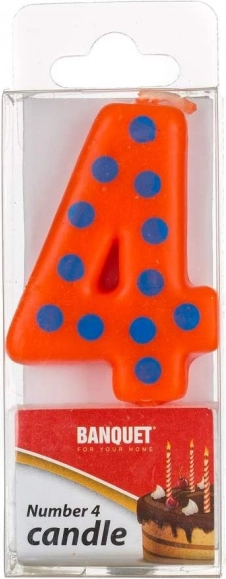 Świeczka urodzinowa numer 4 MOJA IMPREZA