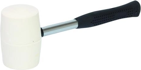 Młotek gumowy 750 g z białą główką, średnica 65 mm, plastikowy uchwyt