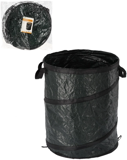 Składany kosz ogrodowy 100 l zielony z uchwytami