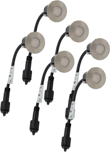 Wpustowa lampa LED do drewna 4,5 cm, 0,2 W, IP67, zestaw 6 szt.