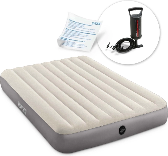 Materac dmuchany Intex z pompką ręczną 203 × 152 × 25 cm
