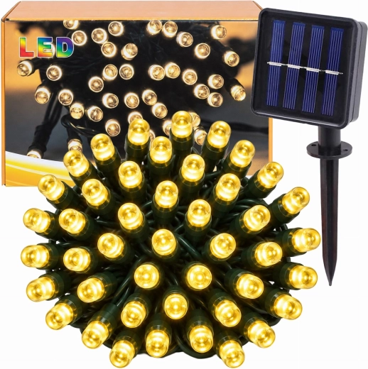Solarny świąteczny łańcuch świetlny LED 7,5 m, 50 LED, biały