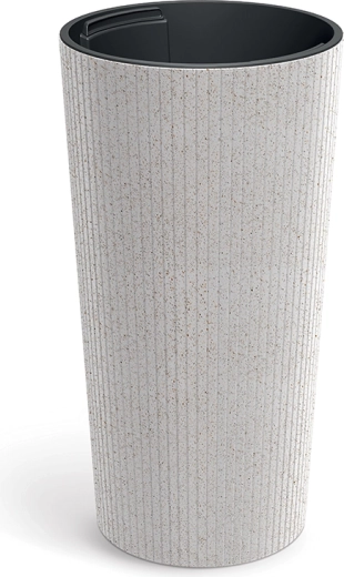Doniczka Lamia Slim Eco Wood 25 cm biała