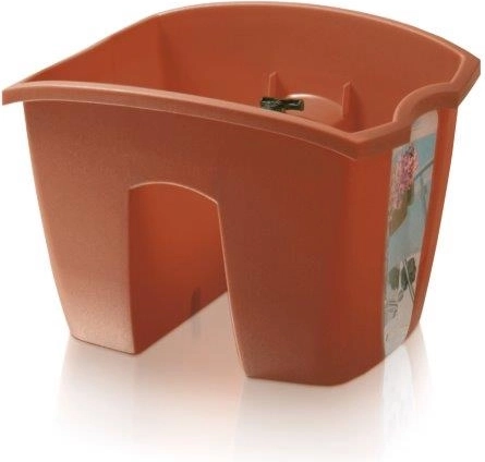 Skrzynka balkonowa na poręcz Crown 24,2 cm – terakota