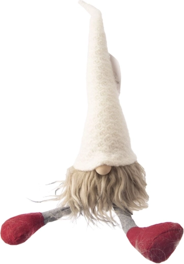 Pluszowy bożonarodzeniowy skrzat biało-czerwony 42 cm