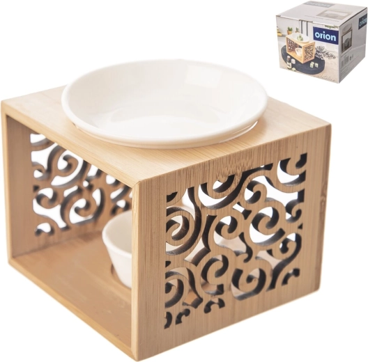 Aromalampa Whiteline z porcelany i bambusa