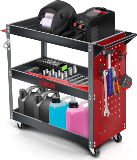 Wózek warsztatowy na narzędzia HUMBERG z 3 półkami, 300 kg