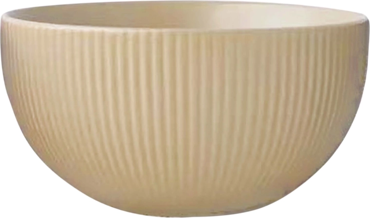 ceramiczna miska KITCHISIMO 710 ml, żłobiona, beżowa