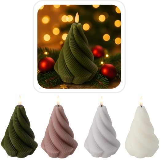 LED woskowa spiralna świeca Twisted 9 × 12,5 cm z timerem