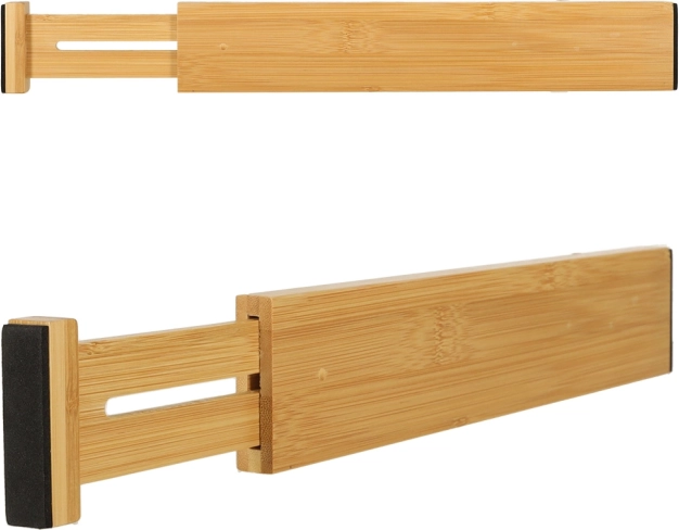 Bambusowy regulowany organizer do szuflad na sztućce i narzędzia 43 cm